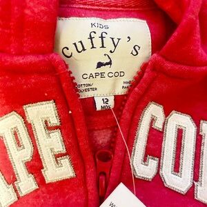 Cuffys Cape Cod Zip Up pink sweater 12 months